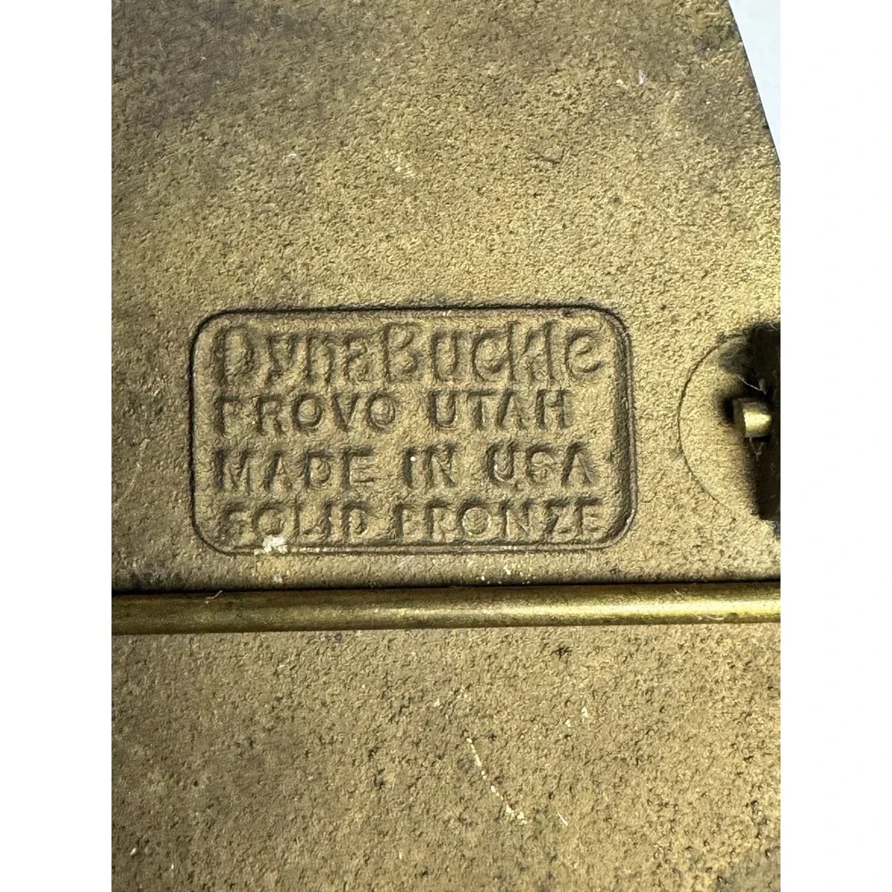 Vintage DYNA BUCKLE CRC Chemicals Belt Buckle Solid‎ Bronze Made in USA Utah